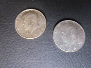 lot 113 image: 1972 &amp 1983 KENNEDY HALF DOLLARS