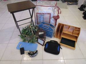 lot 120 image: WORKING PINK SABRE TAZER W FLASHLIGHT &amp CARRYING POUCH,N SMALL PORCELAIN BOX, QUEEN RESORT COLLECTION PREMIUM FEATHER BEDDING, WOODEN TV TRAY &amp MORE