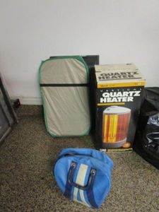 lot 97 image: &nbsp GALAXIE 300 BOWLING BALL WITH CARRYING BAG, QUARTZ HEATER, FOLDING BIN,TV NOT WORKING, PARTS ONLY