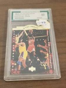 lot 159 image: 1996 Collectors Choice Michael Jordan Cut above graded basketball card