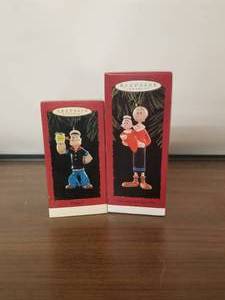 lot 21 image: Hallmark Ornaments -Popeye and Olive Oil