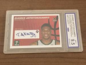 lot 95 image: 2013 Draft Giannis Antetokounmpo graded facsimilie Auto Rookie card