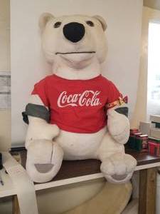 lot 134 image: Large Coca Cola Stuffed Polar Bear