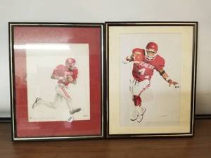 lot 160 image: Oklahoma Sooner Football prints by Doug Dillon 1989