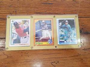 lot 7 image: Michael Jordan, Eric Lindros, and Danny Ainge Rookie Baseball cards