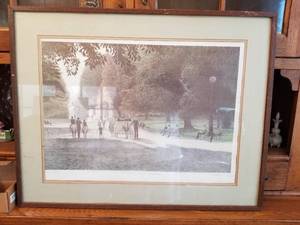 lot 15 image: 1978 Artist Proof Lithograph of Children, Parc Monceau and signed by artist Harold Altman