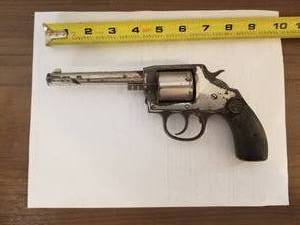 lot 4 image: U.S. Revolver - Made in USA by Iver Johnson - rimfire believed to be 32 short