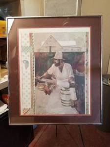 lot 143 image: Framed water color art work - signed by artist