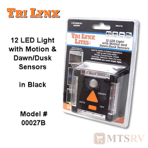 lot 166 image: LYNX 12-LED LIGHT WITH MOTION AND DAWNDUSK SENSORS  BLACK- #00027