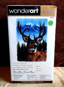 lot 77 image: Wonderart Classics Deer Latch Hook Kit, 20 X 30 - NIB
