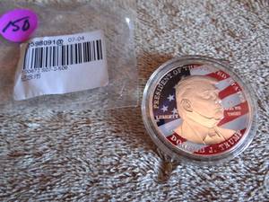 lot 150 image: DONALD TRUMP 2020 COMMEMORATIVE ENCAPSULATED COIN - VERY NICE (SILVER STYLE)