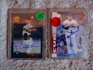 lot 155 image: HAND SIGNED AUTOGRAPHED CARDS - SAN FRAN GIANTS ROB NANN & CHICAGO CUBS KERRY WOODS $$$