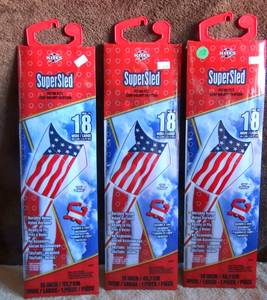 lot 158 image: SUPERSLED 18 FLAG THEMED KITE - NIB (X3)