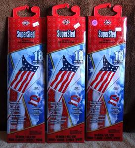 lot 159 image: SUPERSLED 18 FLAG THEMED KITE - NIB (X3)