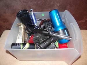 lot 218 image: LARGE BIN FULL OF HAIR PRODUCTS, FLAT IRON, & DRYER