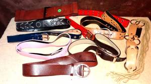 lot 221 image: LARGE ASSORTMENT OF WOMENS FASHION BELTS