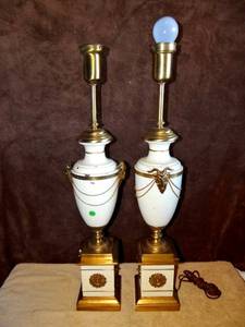 lot 296 image: VINTAGE ORNATE LAMPS AS SHOWN