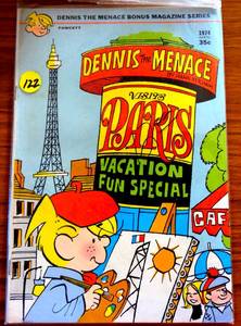 lot 122 image: RARE 1974 -DENNIS THE MENACE VISITS PARIS Eiffel Tower - FAWCETT COMICS $$$