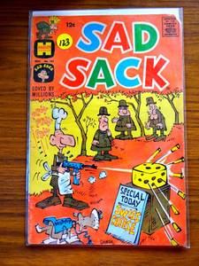 lot 123 image: VINTAGE SAD SACK #195 SILVER AGE HARVEY COMIC - 1967 GEORGE BAKER COVER $$$
