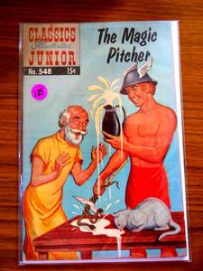 lot 129 image: VINTAGE 1958 Classics Illustrated Junior #548. The Magic Pitcher by Nathaniel Hawthorne $$$