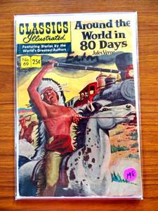 lot 198 image: VINATGE (71 YRS OLD) Around The World In 80 Days #69 Comic Book Classics Illustrated - 1950 $$$
