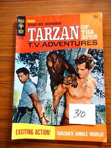 lot 310 image: VINTAGE TARZAN COMIC BOOK # 162 (1966 GOLD KEY) TV RON ELY PHOTO COVER -T.V. ADVENTURE $$$