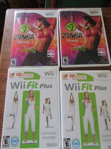 lot 38 image: Wii games- 2 Zumba fitness 2 Wii fit plus