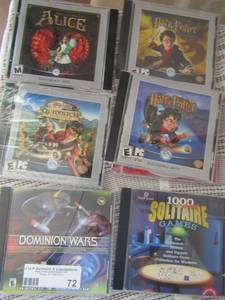 lot 72 image: PC games- NEW Harry Potter, Alice, Dominion Wars and 1000 solitaire G