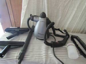 lot 111 image: Euro pro steam cleaner with all attachments unknown working order