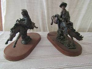 lot 113 image: 2 western art of horse and cowboys 9x8