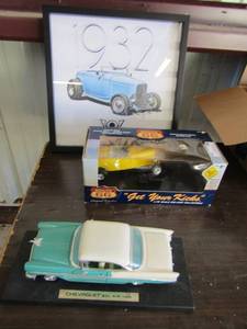 lot 26 image: 1956 Chevy Bel Air  ROADSTER 118 scale die cast car   V8 1932 car photo 17x17