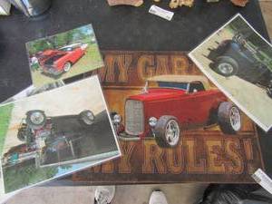 lot 50 image: Car pics and MY GARAGE MY RULES sign