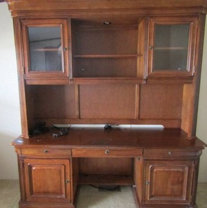 lot 73 image: Stanley Furniture 2 piece desk- top 54x75x15 Bottom 30x75x24  84 total HT