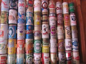 lot 132 image: Large lot of vintage beer cans from collector, brown derby, Oklahoma SUKS,  Coy, Cooks, many more