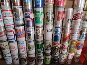 lot 147 image: Beer can lot many vintage  cans