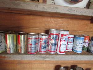 lot 153 image: BEER CAN & BOTTLE LOT - INCL. - Bush, Bud, Miller