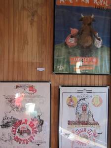 lot 158 image: 3 BBQ posters in frames 24x18, 24x18,  CHISHOLM 12TH & 17TH   26x19 AMERICAN FROYAL - KANSAS 2002