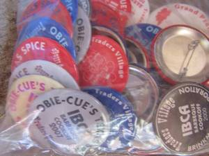 lot 166 image: 2 bags of Traders Village BBQ pins buttons