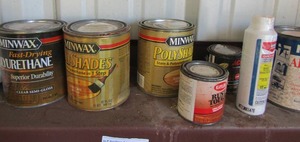 lot 181 image: Lot of Minwax polyshades, polyurethane, and aluminum polish