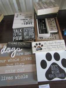 lot 184 image: Large lot of Dog love signs 11x11, 7x7, 4x10
