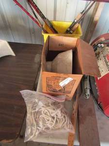 lot 202 image: Bag of ropes fish attractor, 7 broken fishing poles