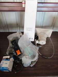 lot 203 image: 3 Phillips, cool white 48 light bulbs, trim panel retainers, Red dot universal metal weatherproof cover