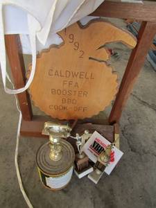 lot 226 image: Cook off plaque, trophies, apron