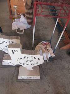 lot 225 image: 2 First place chili awards and a Texas concrete