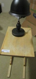 lot 238 image: lamp and small brown table