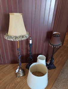 lot 242 image: 3  LAMPS WITH 4 SHADES