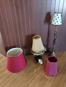 lot 240 image: 2 LAMPS  WITH 4 SHADES