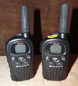 lot 35 image: LXT Midland XTRA TALK 2 Way Walkie Talkie Radios - PAIR