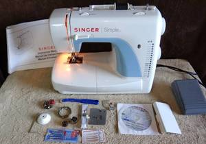 lot 113 image: Singer 3116 Simple Sewing Machine with Foot Pedal, Accessories, & Storage Box
