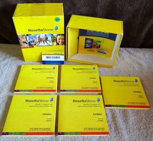 lot 156 image: Rosetta Stone Spanish (Latin America) Level 1-5 Set $$$